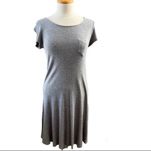 Mossimo Dress Ribbed T Shirt Gray Small Stretchy